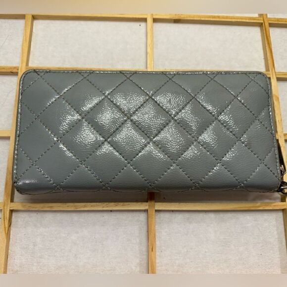 MICHAEL KORS women’s dusty blue jet set travel large continental clutch wallet - Picture 2 of 3